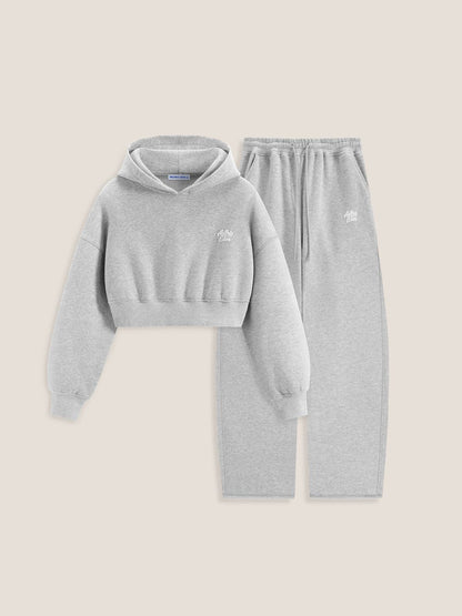 FleeceFlex™ Cropped Hoodie Set